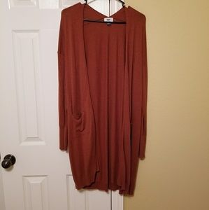 Extra long open front cardigan